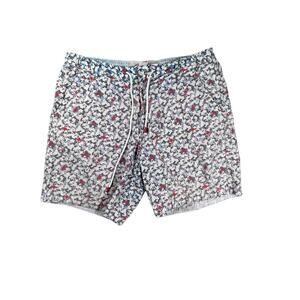 Robert Graham Board Shorts Sz 36 Classic Fit Floral Swimwear Unlined Seersucker